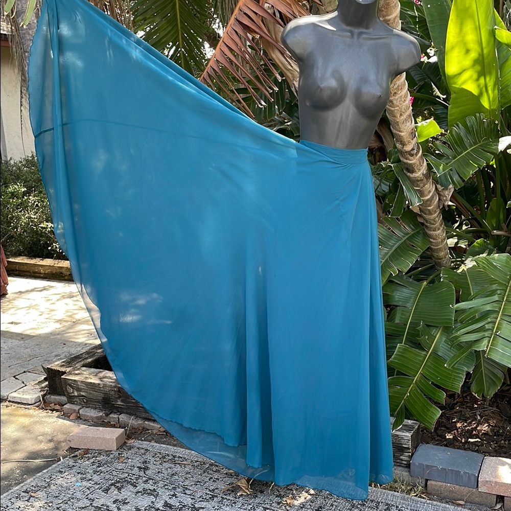 chic wish sheer full circle maxi skirt